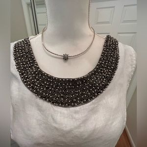 NWOT - Lungo L’arno White Linen Sleeveless Beaded Blouse